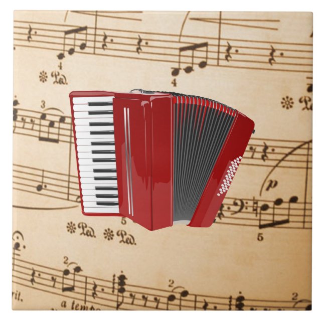Carreau Accordion Music, design populaire, (Devant)