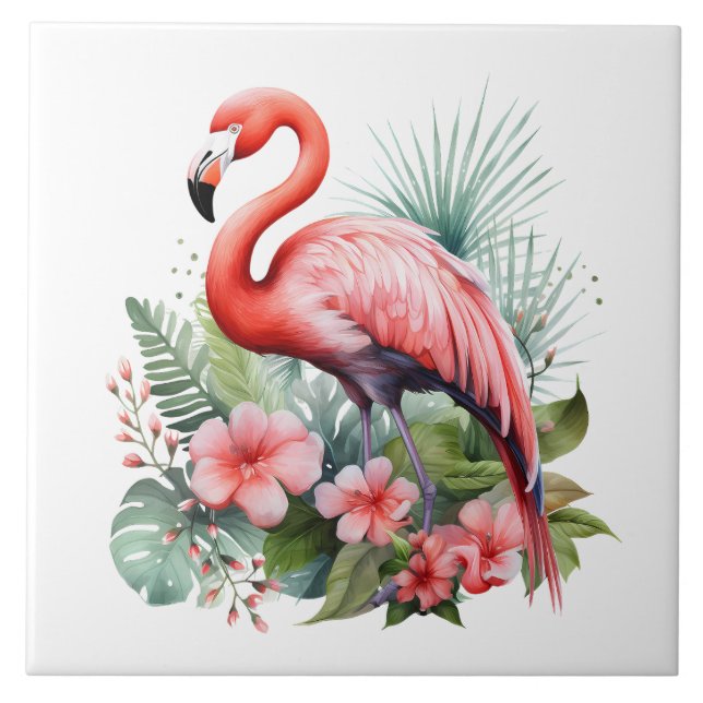Carreau accueil plage rose flamingo amateurs artisanat (Devant)