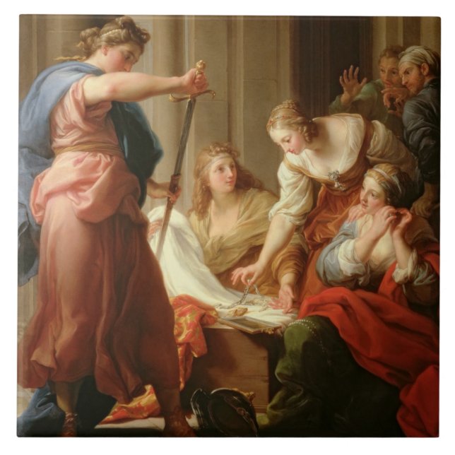 Carreau Achille à la cour du Roi Lycomedes avec son D (Devant)