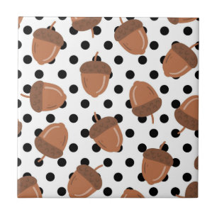Carreau Acorn Black Dots Automne Y2K Motif