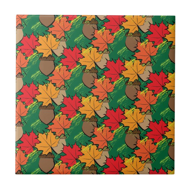 Carreau Acorns et feuille III (Devant)