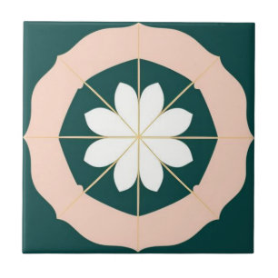 Carreau Acqua-vert, blanc et rose