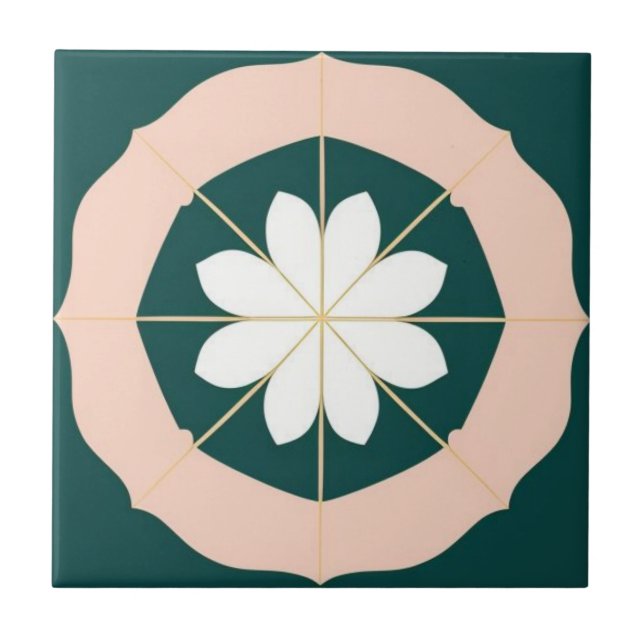 Carreau Acqua-vert, blanc et rose (Devant)