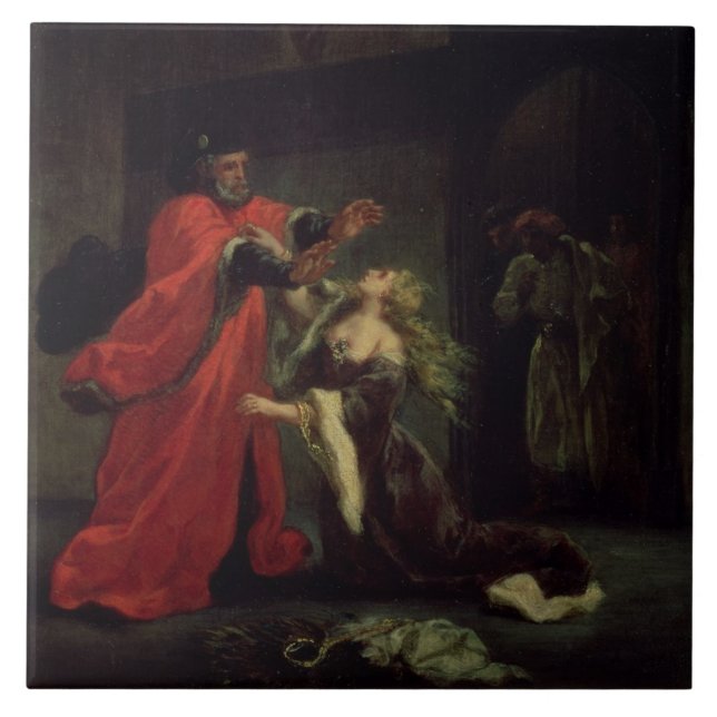 Carreau Acte I, scène 3 : Desdemona se mettant à genoux à (Devant)