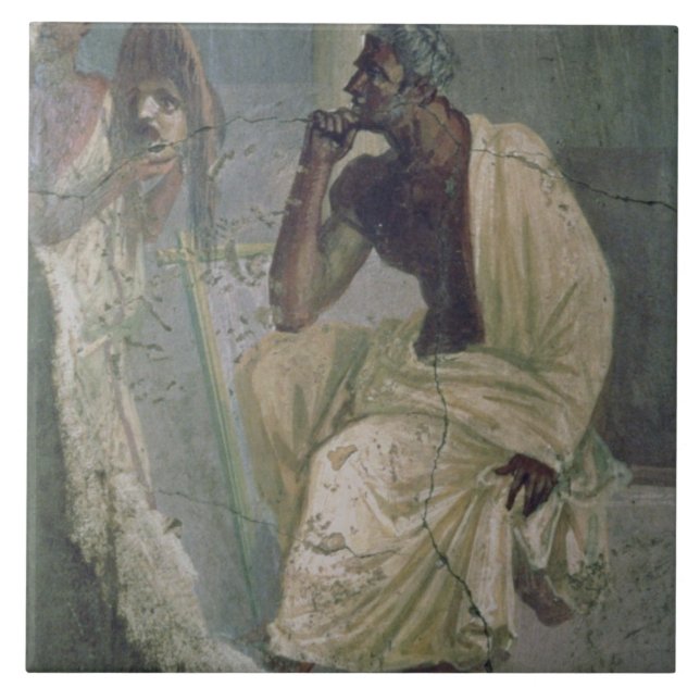 Carreau Acteur et masque, de la Chambre du poète tragique, (Devant)