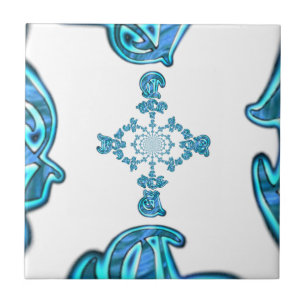 Carreau Action Cyan Turquoise Graffiti Abstrait Imprimer
