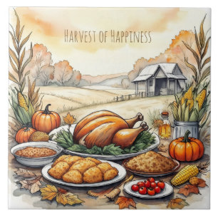 Carreau Action de grâce, Récolte du bonheur, Carrelage en 