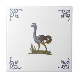 Carreau Adorable Baby Ostrich Delft Repro sur Carrelage bl