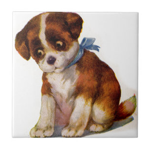 Carreau adorable chiot des années 1930 no 2