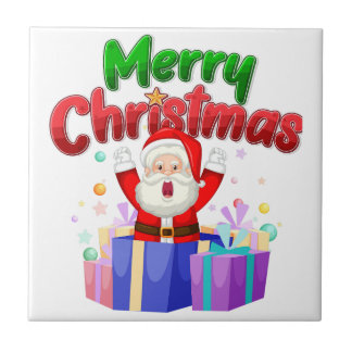 Carreau Adorable Christmas Snowman Ceramic Tile