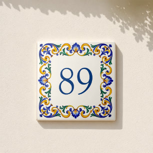 Carreau Adresse de villa méditerranéenne personnalisée