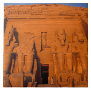 Carreau AF, Egypte, Abu Simbel. Façade au coucher du solei