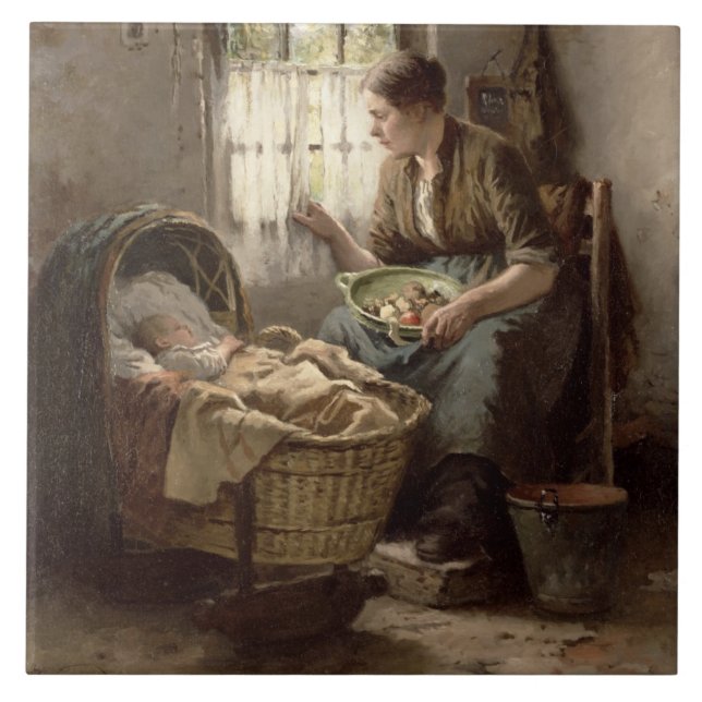 Carreau Affection maternelle (huile sur la toile) (Devant)