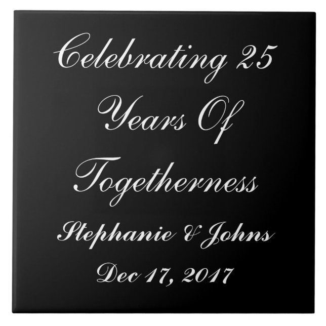 Carreau Affichage personnalisé de l'anniversaire du Mariag (Devant)