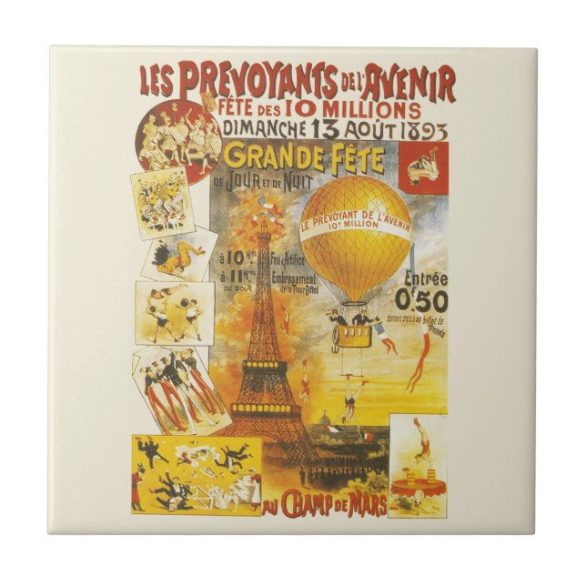 Carreau Affiche Antique de la Grande Fête Foire de Paris (Devant)