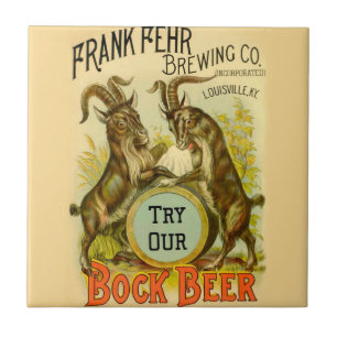 Carreau Affiche de bière Bock vintage : Antique Goat Saloo