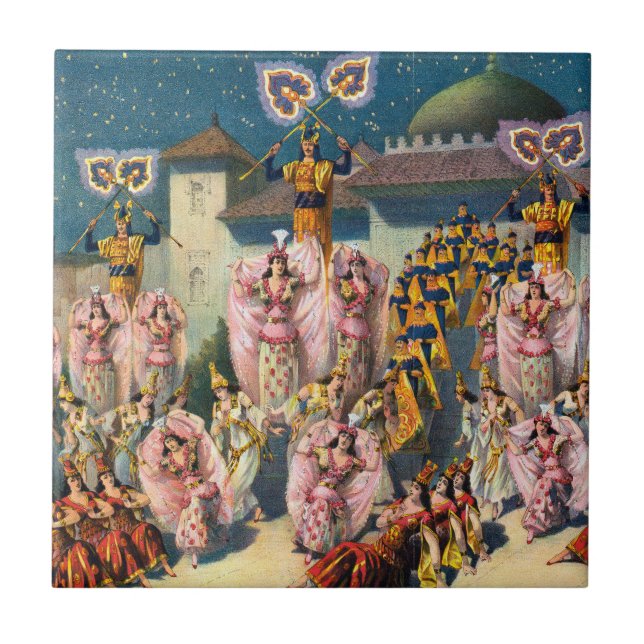 Carreau Affiche De Cirque Des Danseurs Avant Le Roi Maure (Devant)