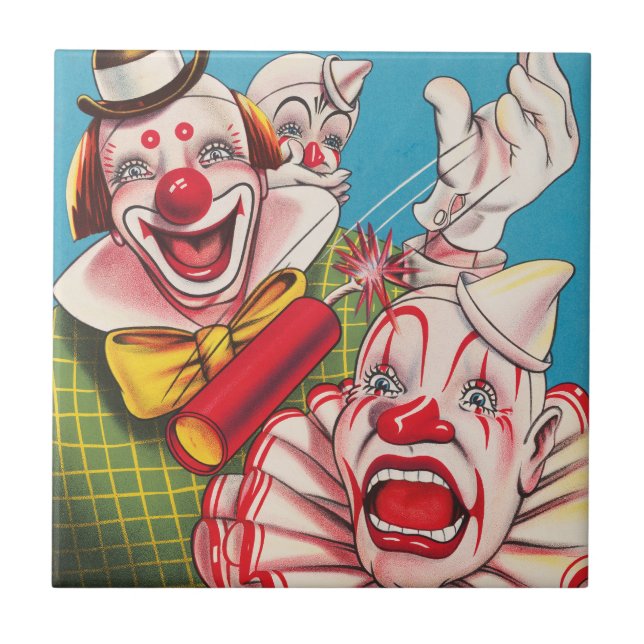 Carreau Affiche De Cirque Montrant Les Visages Clown Et Cr (Devant)