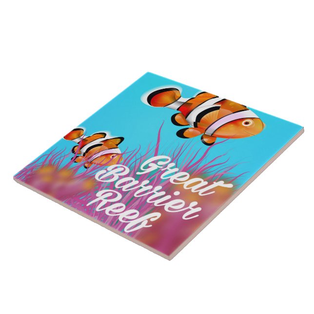 Carreau Affiche de dessin animé de poisson clown de la Gra (Côté)