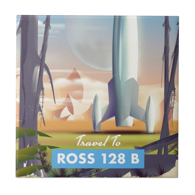 Carreau Affiche de science-fiction Ross 128 B (Devant)