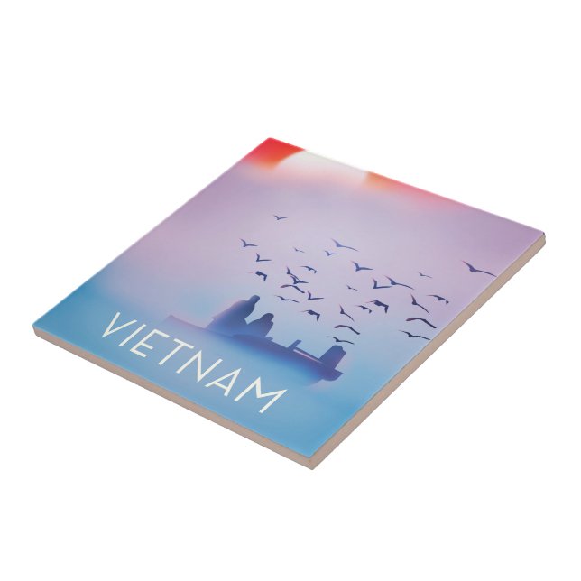 Carreau Affiche de vacances au soleil du soir du Vietnam (Côté)