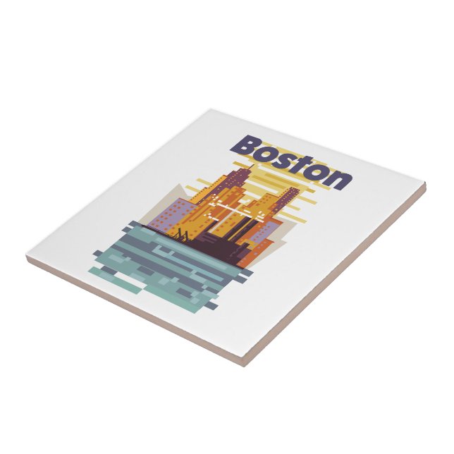 Carreau Affiche de voyage à Boston (Côté)