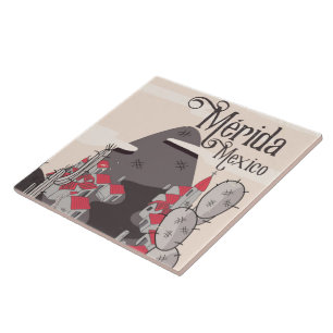 Carreau Affiche de voyage à Mérida au Mexique