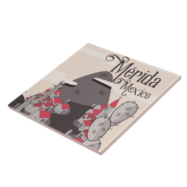 Carreau Affiche de voyage à Mérida au Mexique (Côté)