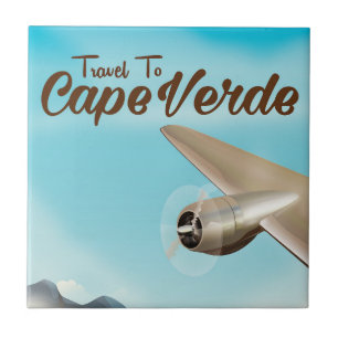Carreau Affiche de voyage aérien au Cap-Vert