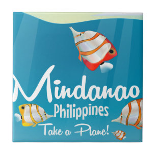 Carreau Affiche de voyage de bande dessinée de Mindanao,