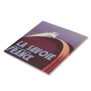 Carreau Affiche de voyage de La Savoie Auvergne-Rhône-Alpe