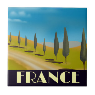 Carreau Affiche de voyage de style vintage France