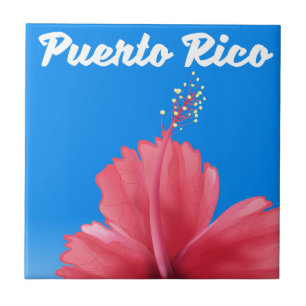 Carreau Affiche de voyage Fleur de maga Porto Rico