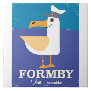 Carreau Affiche de voyage Fomby Lancashire mouette