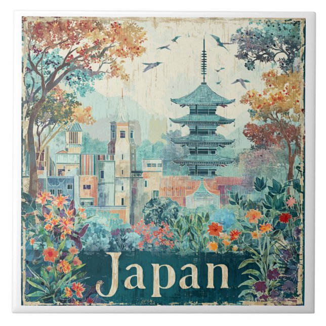 Carreau Affiche de voyage Japon (Devant)