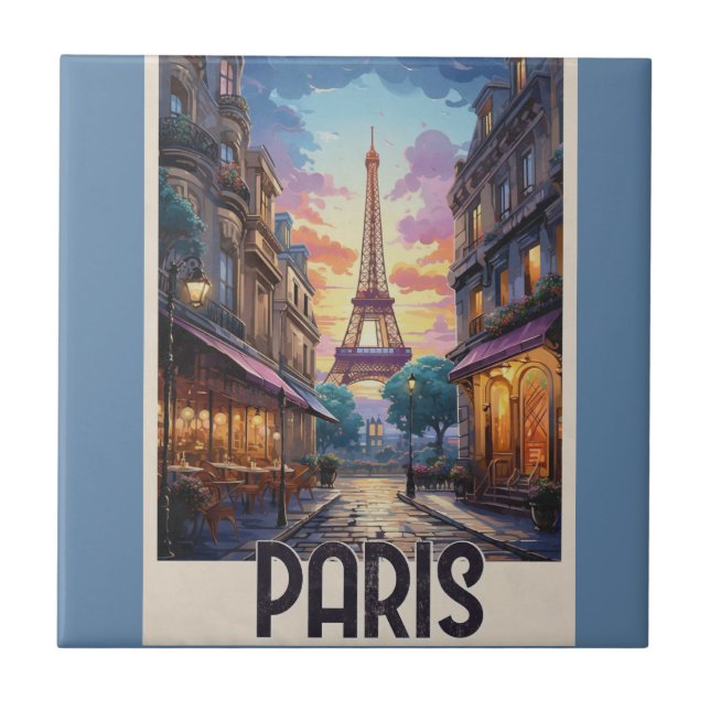 Carreau Affiche de voyage Paris (Devant)