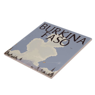 Carreau Affiche de voyage paysage Burkina Faso