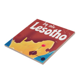 Carreau Affiche de voyage vintage du Lesotho