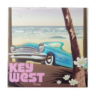 Carreau affiche de voyage vintage key west florida