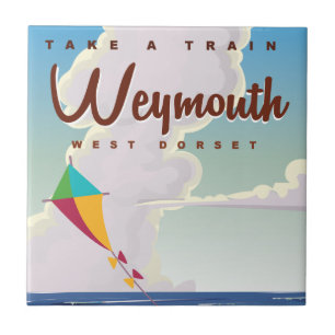 Carreau Affiche de voyage vintage vacances Weymouth Anglet