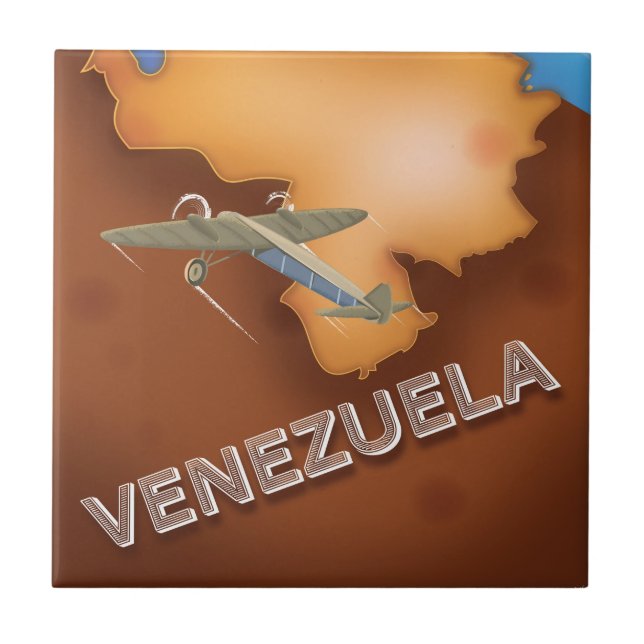 Carreau affiche de voyage vintage venezuela (Devant)