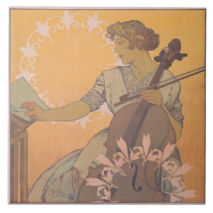 Carreau Affiche de Zdenka Cerny par Alphonse Mucha