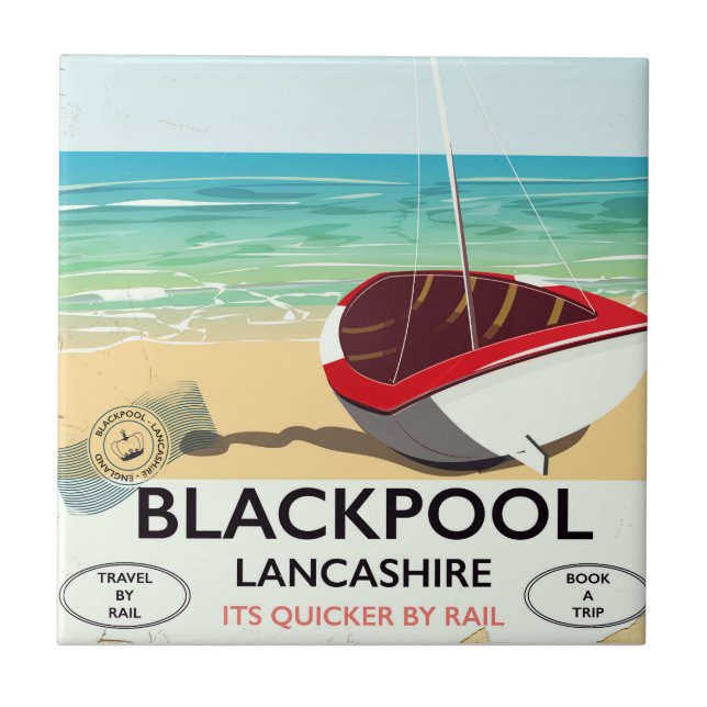 Carreau Affiche ferroviaire de Blackpool, Lancashire (Devant)