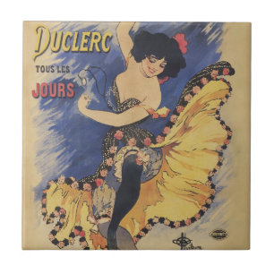 Carreau Affiche française vintage Art Nouveau Danseuse
