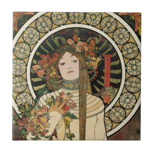 Carreau Affiche vintage Alfonse Mucha Trappistine Nouveau