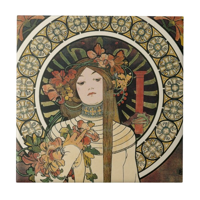 Carreau Affiche vintage Alfonse Mucha Trappistine Nouveau (Devant)