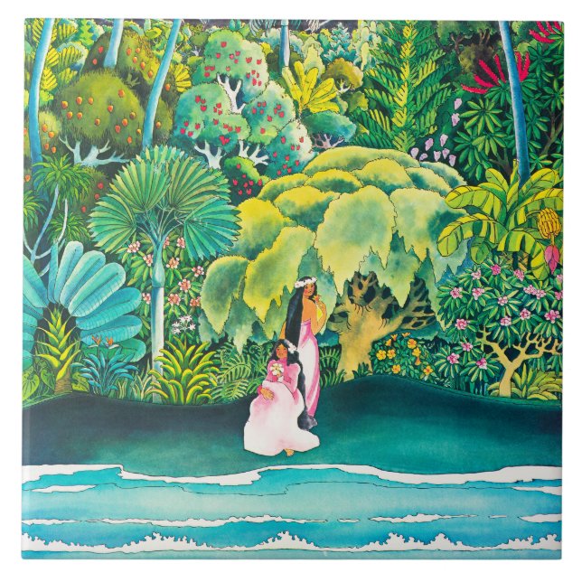 Carreau Affiche Vintage Hawaii (Devant)