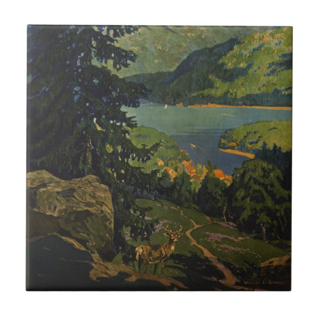 Carreau Affiche Vintage voyage Pour Les Montagnes Adironda (Devant)