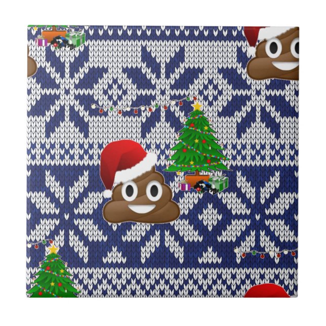 Carreau affreux pull-over de Noël émoji (Devant)