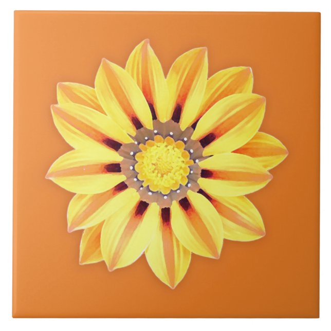 Carreau African Daisy / Gazania - Orange et Jaune (Devant)